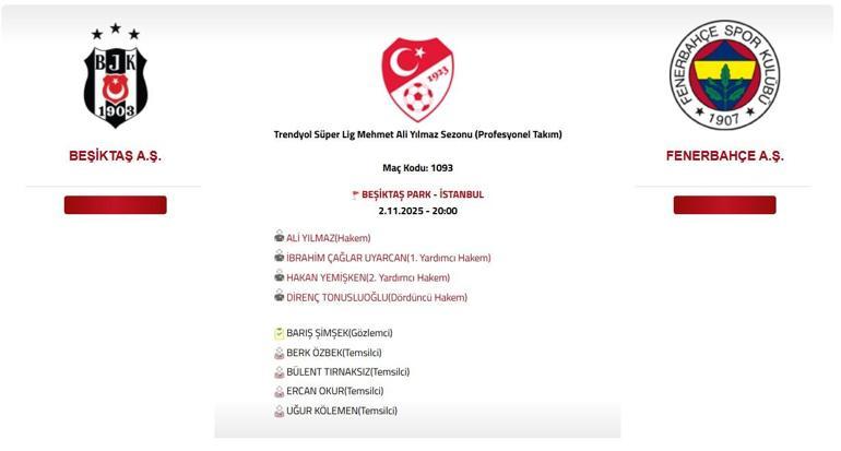 BEŞİKTAŞ FENERBAHÇE DERBİ MAÇI SAAT VE KANAL: Beşiktaş F.Bahçe Süper Lig maçı saat kaçta ve hangi kanalda? İlk 11 açıklandı mı?